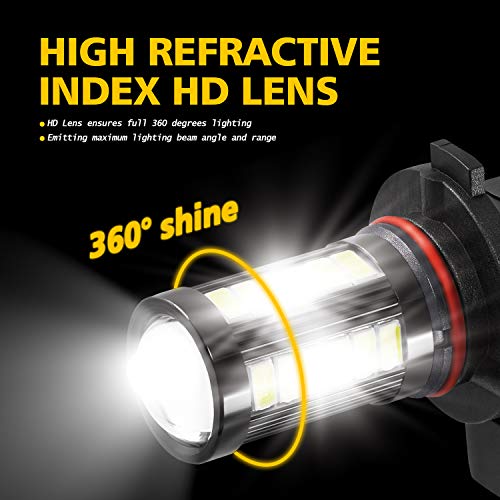 AUXLIGHT H10 9145 9140 9045 9155 9040 PY20D LED Fog Light Bulbs 6000K Xenon White, Super Bright 2800 Lumens 33-SMD Chips LED Daytime Running Lights DRL Bulbs Replacement for Cars, Trucks (Pack of 2) - size: 9145 / H10