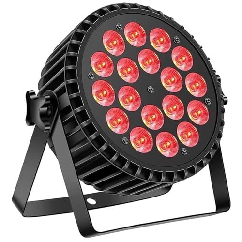 U`King Stage Par Lights, RGBW 4in1 18X12W LED DJ Par Can Light with Strobe/Wash Stage Effect by DMX Sound Activated Uplighting for DJ Disco Club Wedding Party Church Stage Festival Halloween - size: 1 Pack