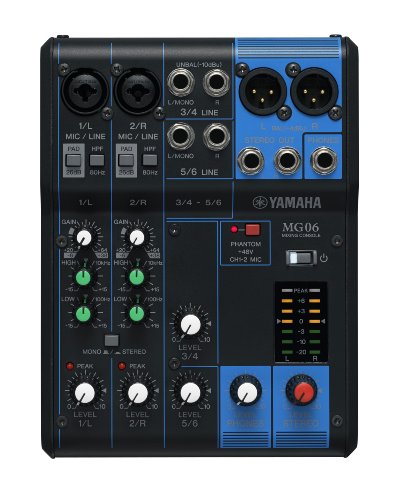 Yamaha MG06 6-Input Compact Stereo Mixer - size: 6-Input, style: Standard Mixer
