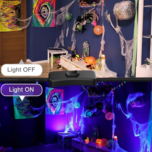 40W LED Black Light Bar for Glow Party, Blacklight with Plug &Switch, Each Light Up 484 Sq.ft Area, Halloween Glow Lights, Fluorescent Body Paint, Stage Lighting