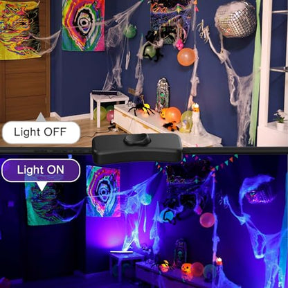 40W LED Black Light Bar for Glow Party, Blacklight with Plug &Switch, Each Light Up 484 Sq.ft Area, Halloween Glow Lights, Fluorescent Body Paint, Stage Lighting