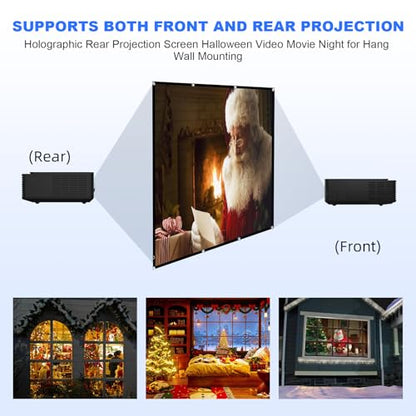 Projector Screen 180 inch,Portable Large Movie Projector Screen 16:9 HD Indoor Outdoor Double Sided Rear Projection Screen Video for Home, Party, Office, Classroom - size: 180 inch