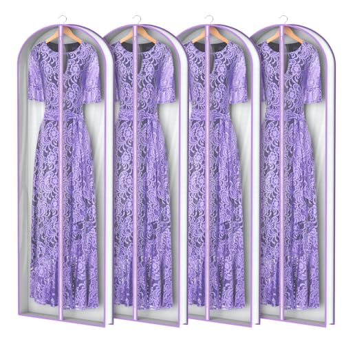 Zilink Garment Bags for Long Dress Wedding Dress Bags for Gowns Long 72 in - size: 72"-4pcs