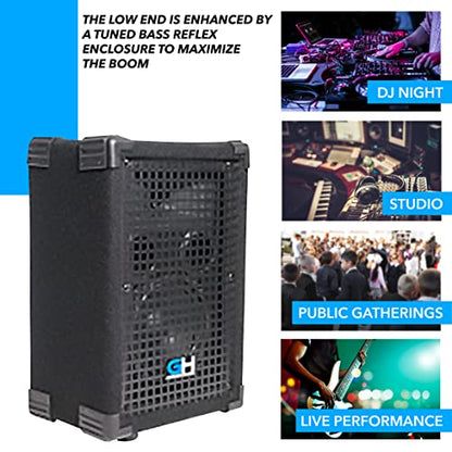 Grindhouse Speakers - GH6L - Passive 6 Inch 2-Way PA/DJ Loudspeaker Cabinet - 400 Watt Full Range PA/DJ Band Live Sound Speaker - size: Single