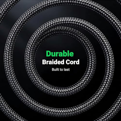 SAMZHE 1/8 to 1/4 Stereo Cable 3.5mm TRS to 6.35mm Audio Cable Guitar to Aux Male Cord with Alum Alloy Housing and Nylon Braid for Guitar, Laptop, Home Theater Devices, Speaker and Amplifiers 10FT - size: 10 FT