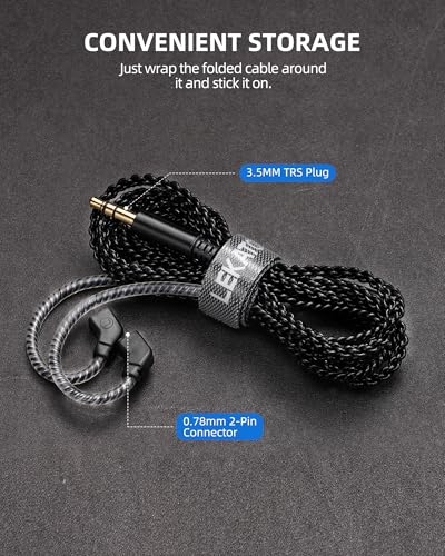 LEKATO H5 Headphones In Ear Monitors Hybrid Hifi IEM Earphones for Musicians Singers Detachable 2Pin Cable 1BA+1DD Wired Gaming Earbuds Professional Deep Bass Sound Isolating (Without Mic, Clear Dark)