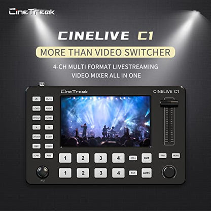 CINETREAK C1 4*HDMI Video Mixer Switcher with 5inch Screen livestream Video Mixer H.264 Recorder with PTZ Camera Control Broadcast switcher Live Production Mixer for OBS,Vmix,YouTube,Ins - style: Cinetreak C1