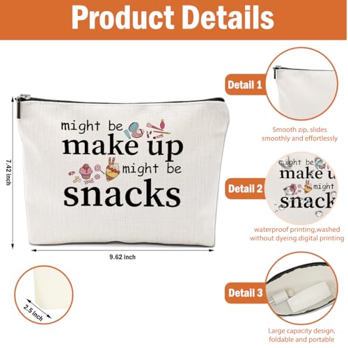 2 PCS Friend Gifts for Women Makeup Bag Snack Bag Funny Gifts Cosmetic Bags | Sister Birthday Christmas Graduation Friendship Gift for Daughter From Mom - might be makeup might be snacks - color: Multicolor 0081
