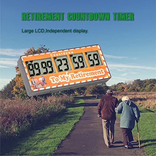 YOOREAL Digital Kitchen Timer,Retirement Countdown Timer 9999 Days,Magnet | Loud Alarm,Tracks Wedding Vacation Working Cooking Baby birth (yellow) - color: Yellow