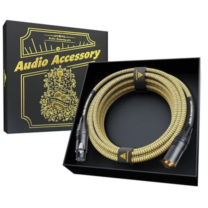 AA AUDIO ACCESSORY Gold Series Star Quad XLR Cables 15ft Handmade Mic Cord - size: 15ft, 1 Pack, style: Gold Series, Neutrik