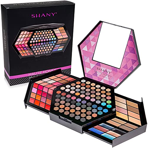 SHANY Haute Honey Makeup Set - All-in-One Makeup Kit with 80 Eyeshadows, 32 Lip Colors, 6 Gel Eyeliners, 4 Face Powders, 4 Blushes, and 4 Eyebrow Powders - color: HAUTE HONEY