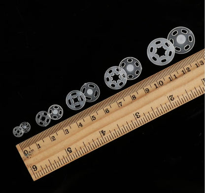 1 Box/15 Set Invisible Small Plastic Snap Buttons Sew-on Snap Buttons Press Button for Sewing Clothing (Transparent, 13mm) - color: Transparent, size: 13mm