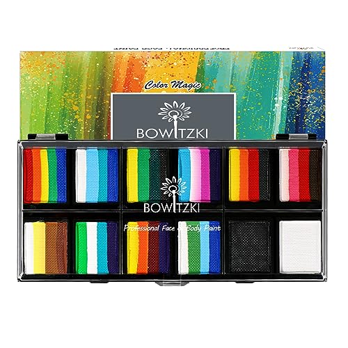 Bowitzki Face Paint 12x10g Professional Painting Kit For Kids Split Cake
