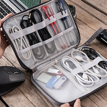 Organizer Case Small Electronic Devices USB Charger Accessories Mouse Phone Cable SD Power Bank Earphone - color: Medium-Purple