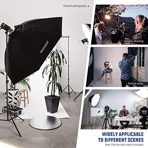 NEEWER 8.5ft/2.6m Air Cushioned Light Stand, Heavy Duty All Metal Tripod Stand with 1/4" to 3/8" Reversible Spigot, 3 Way Mounting Interface & Metal Locking Knobs, Max Load 5.5lb/2.5kg, ST-260AC | Metal Stand, 1/4" to 3/8" Reversible Spigot, 3 Way Mountin