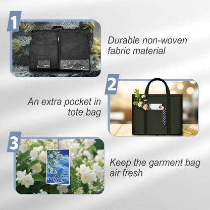 Long Garment Bag 60'' for Womens Dress Long Gowns Hanging Clothes | Dress Bags for Gowns Long Womens Coat,Suit Bag Clothes Cover with Handles Pockets and Zipper for Closet Storage Travel Black - size: 60" 1PK