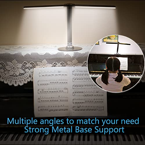 LED Desk Lamps for Home Office,Piano Lamp for Upright Piano,Rotatable Aluminum Desk Lamps with USB Charging Port,Eye-Caring Reading Light/3 Lighting Modes/Brightness Adjustable Lamp,Black - color: Black