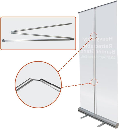 Heavy Duty Retractable Banner Stand, Aluminum Roll Up Banner Display 36” x 80” with Carrying Bag, Portable Sign Holder for Trade Shows, Business, Events & Advertising (Stand Only) - size: 36“x80" Stand Only
