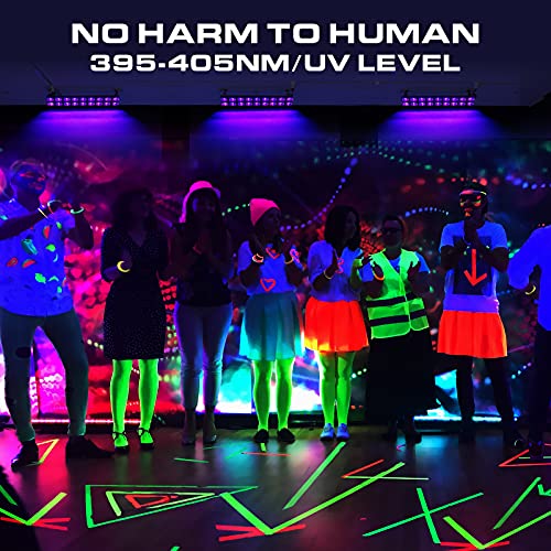 54W 18LEDs Aluminum Heat Dissipation Black Light Bar for Glow Party | UV Black Light Glow in The Dark Party Supplies for Blacklights Party Body Paint Birthday Music Nightclub Halloween Christmas