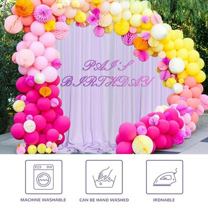 MEETSKY Purple Backdrop Curtains,Wedding Backdrop Drapes,5ft x 7ft,2 Panels | Wedding party backdrops curtains,lavender photo backdrop,fabric background curtains,rod pocket,boy girl baby shower - color: Light Purple, size: 60"W x 84"L (Pack of 2)