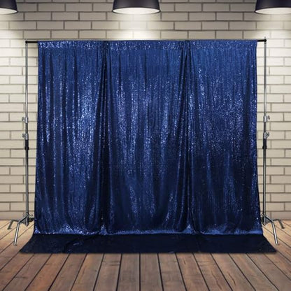 Sequin Backdrop Curtain,Glitter Non-Transparent Sequin Photography Background Backdrop Curtain for Birthday Party Wedding Festival Ceremony 6FTx8FT (Navy Blue) - color: Navy Blue, size: 6ft x 8ft