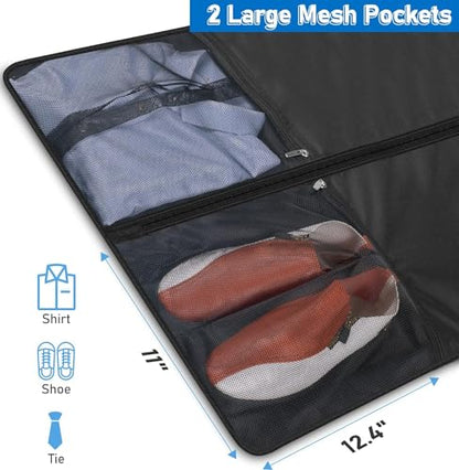 MISSLO 60" Garment Bags for Travel 6" Gusseted Dress Bags for Gowns Long 4 Handles Hanging Clothes Travel Bag with Pocket for Gowns, Suits, Coats - size: 60 inch