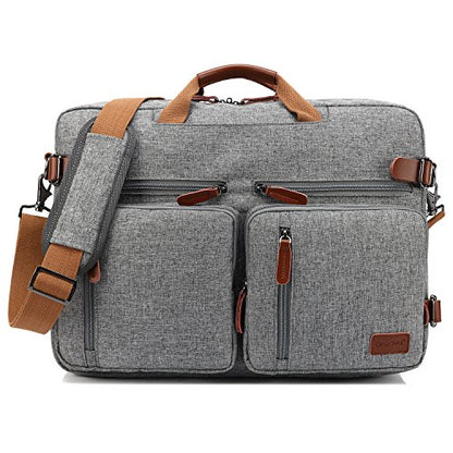 CoolBELL Convertible Backpack Messenger Shoulder bag Laptop Case Handbag Business Briefcase Multi-functional Travel Rucksack Fits 17.3 Inch Laptop For Men/Women (Grey) - color: Grey, size: 17.3 Inches
