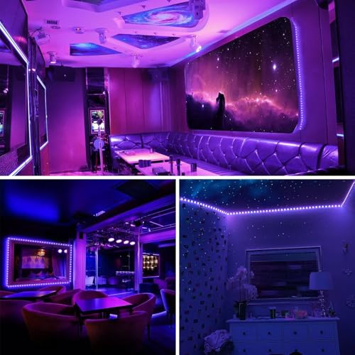 iNextStation UV Black Led Strip Lights 6.56FT 395nm-405nm 5V USB Waterproof | SMD5050 UV Black Light Suitable for DIY 3D Print Curing, Flexible LED Tape Lights for UV Poster, UV Body Paint, Party Decor