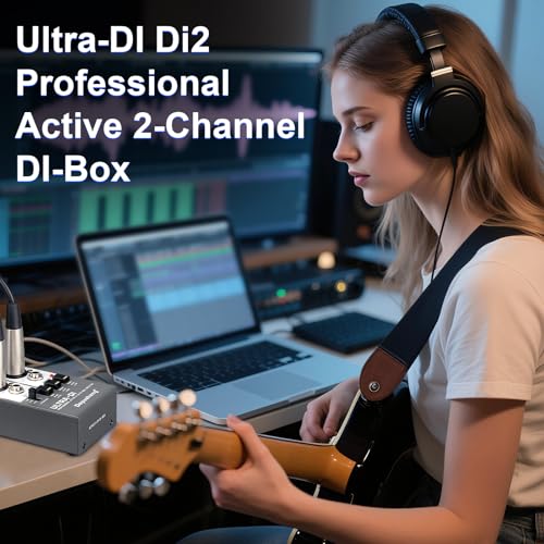 Depusheng Ultra-DI Di2 Professional Active 2-Channel DI-Box/Splitter w/Input Attenuator to Connect Guitar & Bass,Connector to Balanced & Unbalanced，Support 48V power supply