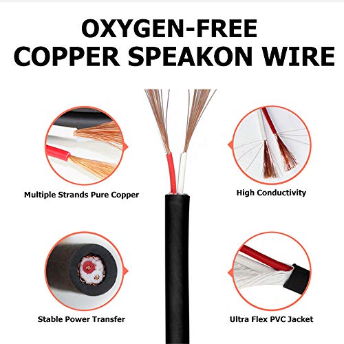 HBU 15 Feet Pack of 2 Speakon to XLR Cables - 2 PCS 3 Pole XLR Female to SpeakOn Male Cable - Twist Lock 3 Pin Microphone to Loudspeaker PA DJ Audio Wire (15Ft, 2 Packs) - size: 15 Feet