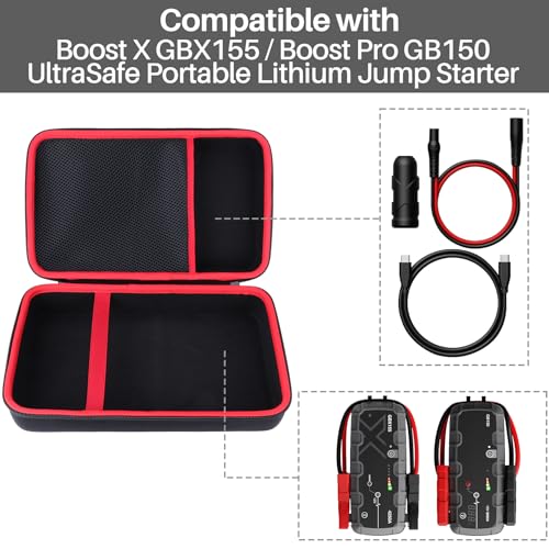 Lebakort Storage Case Compatible with Boost X GBX155 / Boost Pro GB150 UltraSafe Portable Lithium Jump Starter - size: for Boost X GBX155 / Boost Pro GB150