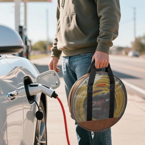 WELKINLAND 16-Inch Jumper Cable Bag, 15L Load & 180° Open Clear Cable Bag | Heavy-Duty Jumper Cable Storage Bag, Full-View Extension Cord Bag, Stay-Organized Hvac Hose Bags