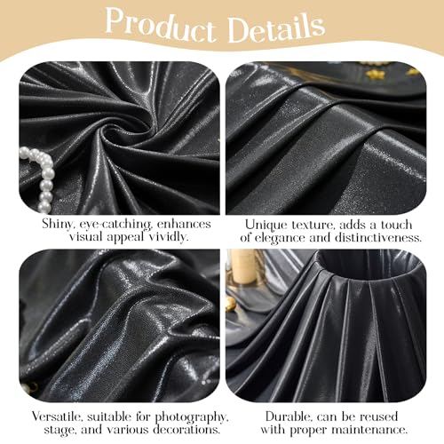 10x10ft Black Backdrop Curtains Glitter Sequin Photo Backdrop Curtain Fabric Black Shimmer Drapes Backdrop Bridal Baby Shower Wedding Birthday Party Photography Backdrops Photoshoot 5x10FT, 2 Panels - color: Black, size: 10 ft X 10 ft(2 Panels 5ft X 10ft)