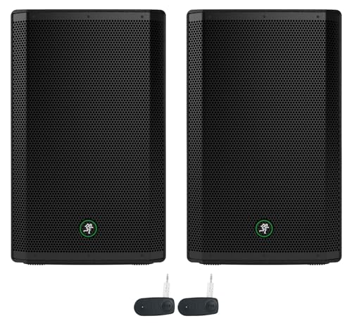 Audiosavings Bundle: (2) Mackie Thrash215 15" 1300W Powered Active DJ PA Speaker Thrash 215 Bundle with (1) Rockville BT-Link Pair of Aux to Bluetooth Adapters to Link 2 Speakers Together (3 Items)