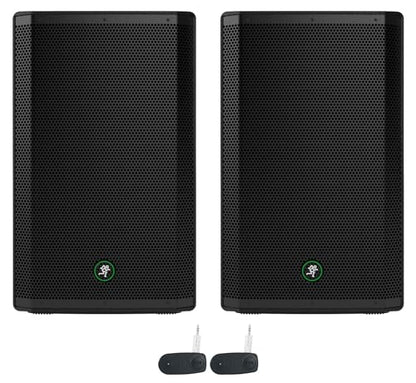 Audiosavings Bundle: (2) Mackie Thrash215 15" 1300W Powered Active DJ PA Speaker Thrash 215 Bundle with (1) Rockville BT-Link Pair of Aux to Bluetooth Adapters to Link 2 Speakers Together (3 Items)