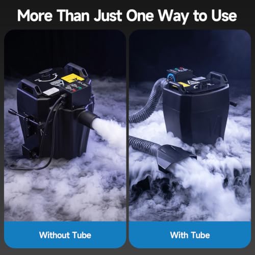 3500W Dry Ice Fog Machine, Low Lying Fog Machine with 1614Ft² Coverage, 110V DJ Effect Smoker Atmospheric Effects Machine with Tube 10L Tank for Stage Party Wedding DJ Club
