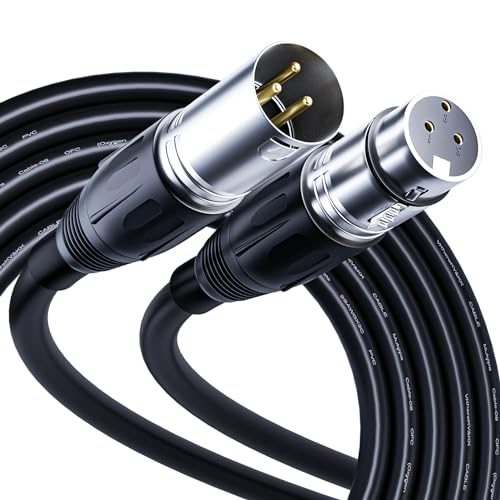 3-pin Balanced XLR Microphone Cable Male to Female, OFC Wire，Balanced XLR Cable Suitable for Speaker Systems, Radio Station and More XLR-BLFM-S (25Feet, 2Pack) - color: 2Pack, size: 25Feet