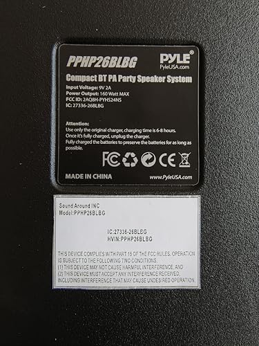Pyle 컴팩트 블루투스 PA 파티 스피커 시스템 - 160W 휴대용 노래방 기계, 내장 배터리, TWS, 마이크 우선 순위, USB/SD/BT/FM, 플래시 LED 조명, 듀얼 16.5cm(6.5인치) 스피커, 29.5 x 29.5 x 64cm(11.6 x 11.6 x 25.25인치) - style: 휴대용 케이스 없음