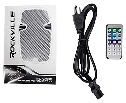 Rockville RAM15BT 15" Rechargable Powered 800W PA Speaker, 2 Mics, Bluetooth - size: 15 inch
