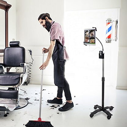 Gooseneck Floor Stand – CTA’s Compact, Adjustable Gooseneck with Swivel Casters for iPad 7th/ 8th/ 9th Gen 10.2”, iPad Air 4, 12.9”, Surface Pro, Zebra & Other 7-13” Tablets (PAD-CGS) - style: Cradle