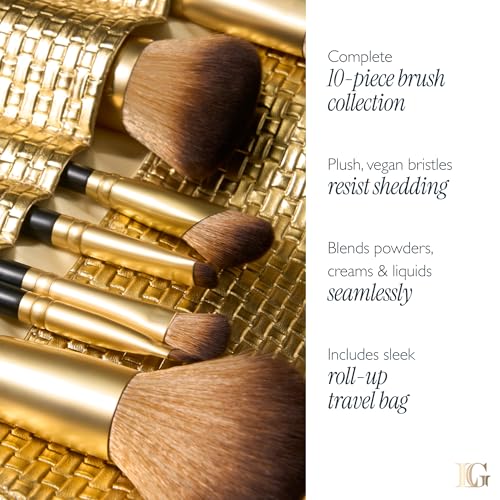 LAURA GELLER The Brush Vault - Makeup Brush Collection- 10 Count - style: 03 Full Face Brush Set 10pc (Holiday)