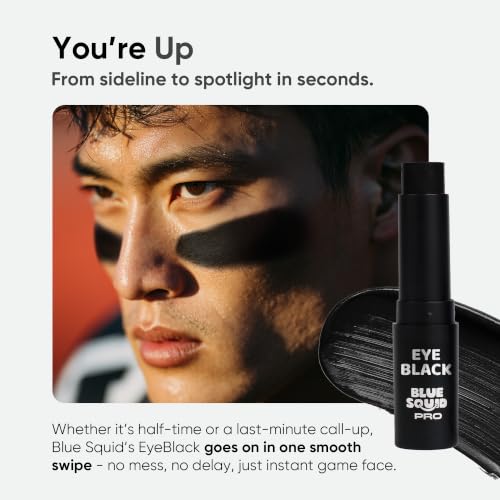 Blue Squid PRO Eye Black Anti Glare Sports Stick for Football, Baseball Accessories, Softball Stuff, Black Face Paint Stick - Waterproof Body Paint Baseball, Softball Hypoallergenic Non-Toxic 2 pack - color: Eye Black