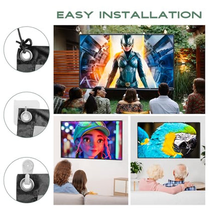 AAJK 120in Outdoor ALR Projector Screen Portable Anti-Crease Movie Screen - size: 120in pro