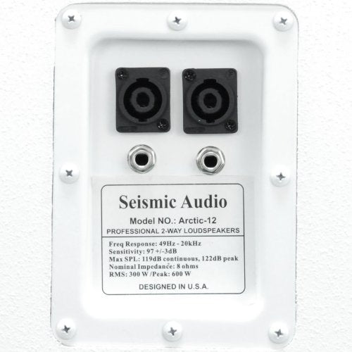 Seismic Audio - 30.5cm(12인치) 화이트 처치 PA/DJ 스피커 한 쌍 - 화이트 텍스처 페인트 모니터 - size: Pair
