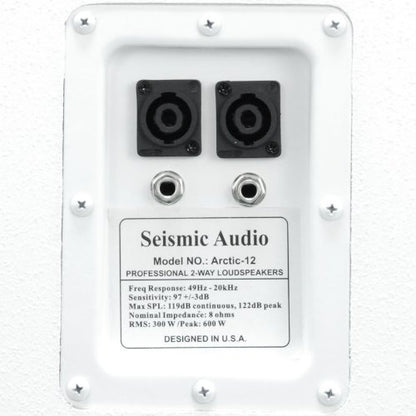 Seismic Audio - 30.5cm(12인치) 화이트 처치 PA/DJ 스피커 한 쌍 - 화이트 텍스처 페인트 모니터 - size: Pair