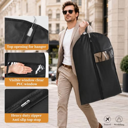 6-Pack 65” x 23” Garment Bags for Dresses and Gowns for Closet Storage - size: 65in With Handles