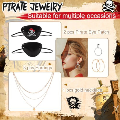 JATEBI Pirate Costume Accessories Set for Women Outfit - style: Burgundy Cashew Flower and Black Vintage