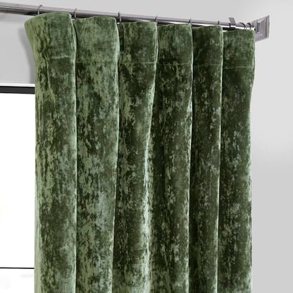 HPD Half Price Drapes Lush Crush Velvet Curtains - Room Darkening Curtain 108 Inches Long for Bedroom & Living Room, Luxury Look, Rod Pocket Design, (1 Panel), 50W x 108L, Emerald Green - color: Emerald Green, size: 50"W x 108"L (Pack of 1)