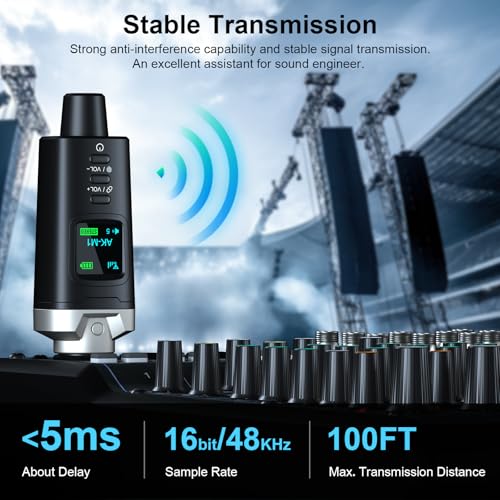 AK-M1 XLR Bluetooth Receiver-High-Fidelity Wireless Audio Adapter,100ft Stable Connection,Stereo for Speakers,Mixers,DJ Equipment,Weddings(2 Pack) - color: Receiver x2