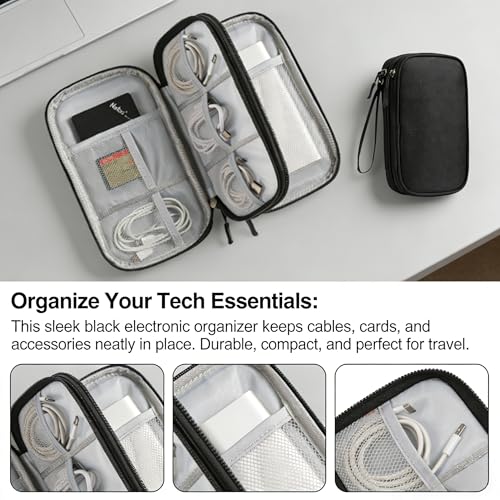 Travel Storage Box - Hard EVA Protective Cover for Mobile Power Bank, Charger, Cable, Phone and Accessories - Portable Storage Bag for Airplane, Business Travel, Home Furnishings
